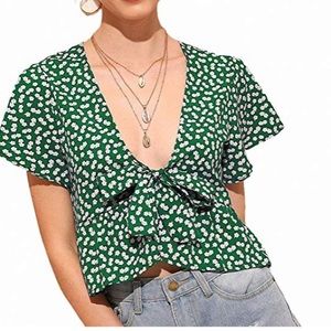 Summer front tie top